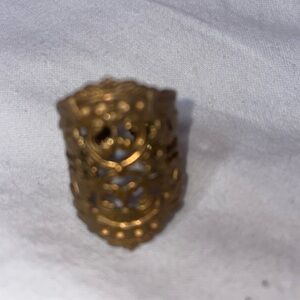 Vintage brass mid century cut out ring adjustable